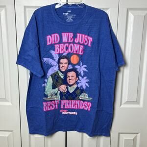 Step Brothers Shirt Blue Pink Mens XL Did We Just Become Best Friends?
